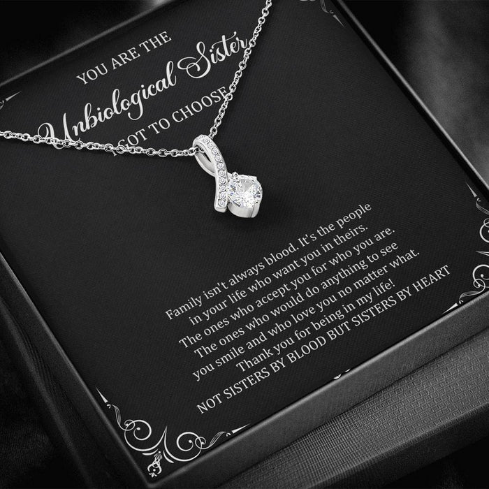 To My Unbiological Sister Thank For Being In My Life Alluring Beauty Necklace Gift For Sister Family Gift Ideas