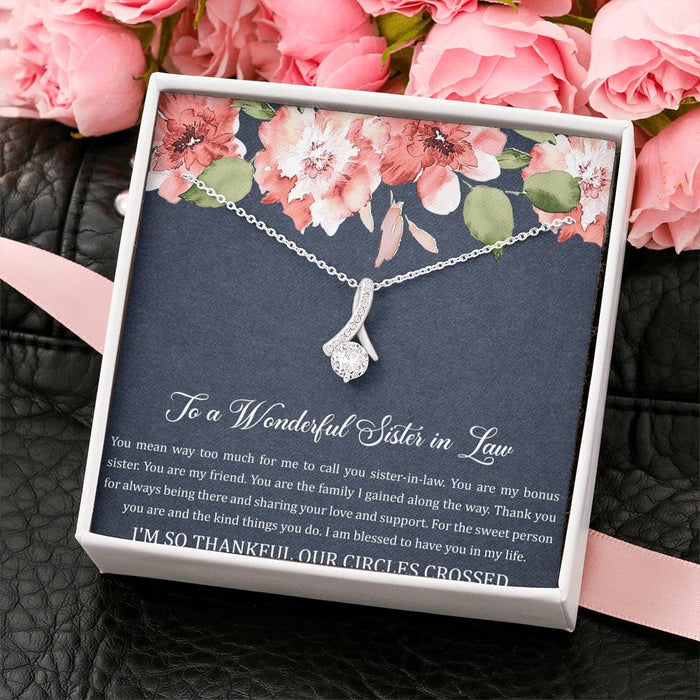 To My Sister In Law You Mean Way Too Much For Me Alluring Beauty Necklace Gift For Sister Family Gift Ideas