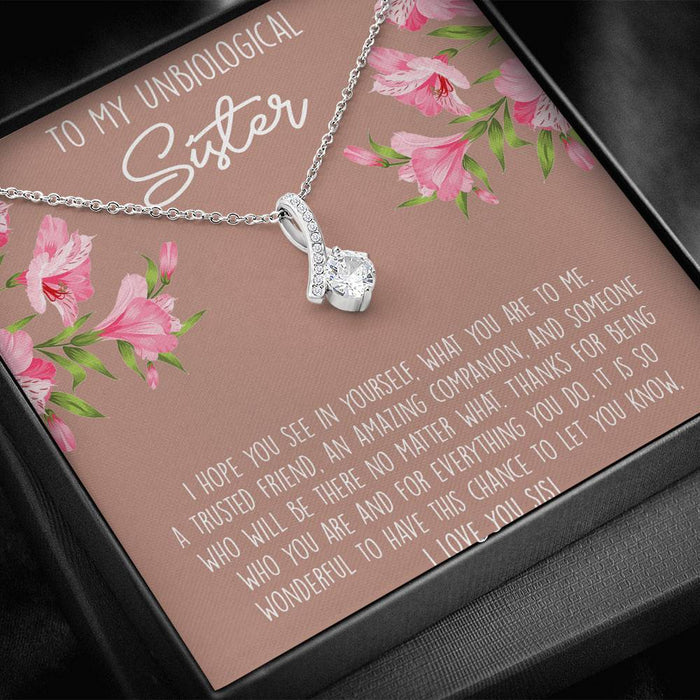 To My Unbiological Sister What You Are To Me Alluring Beauty Necklace Gift For Sister Family Gift Ideas