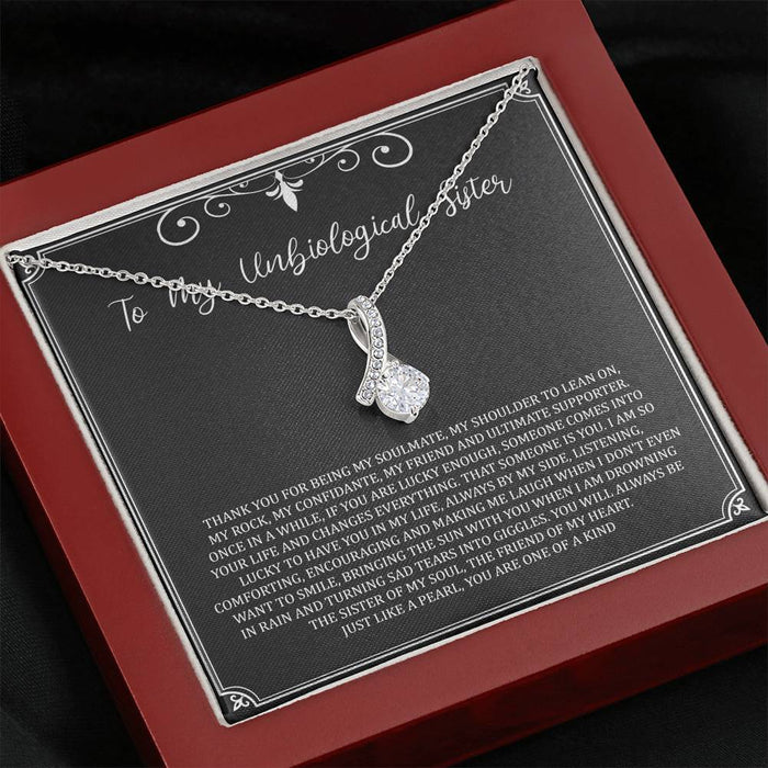To My Unbiological Sister Thank For Being My Soulmate Alluring Beauty Necklace Gift For Sister Family Gift Ideas