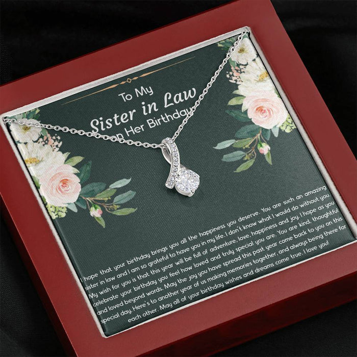 To My Sister In Law Brings You All The Happiness Alluring Beauty Necklace Gift For Sister Family Gift Ideas