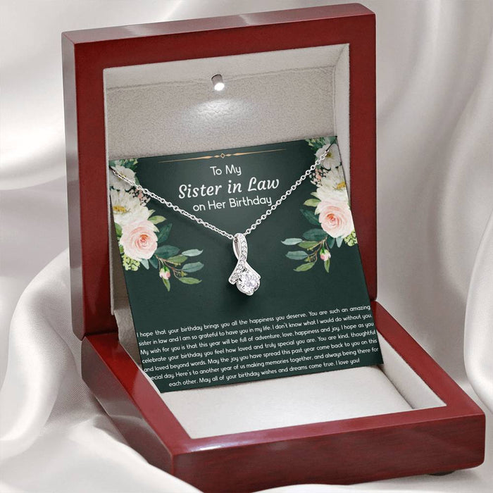 To My Sister In Law Brings You All The Happiness Alluring Beauty Necklace Gift For Sister Family Gift Ideas