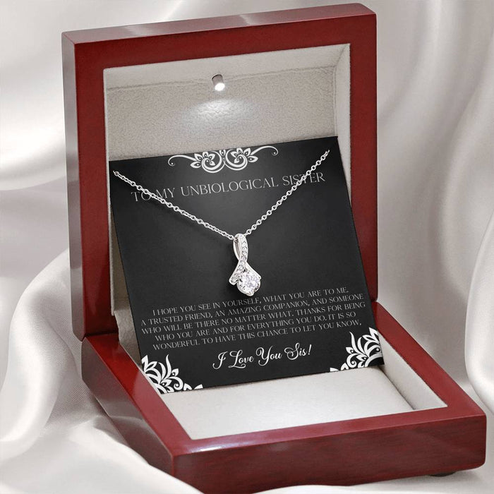 To My Unbiological Sister A Trusted Friend Alluring Beauty Necklace Gift For Sister Family Gift Ideas