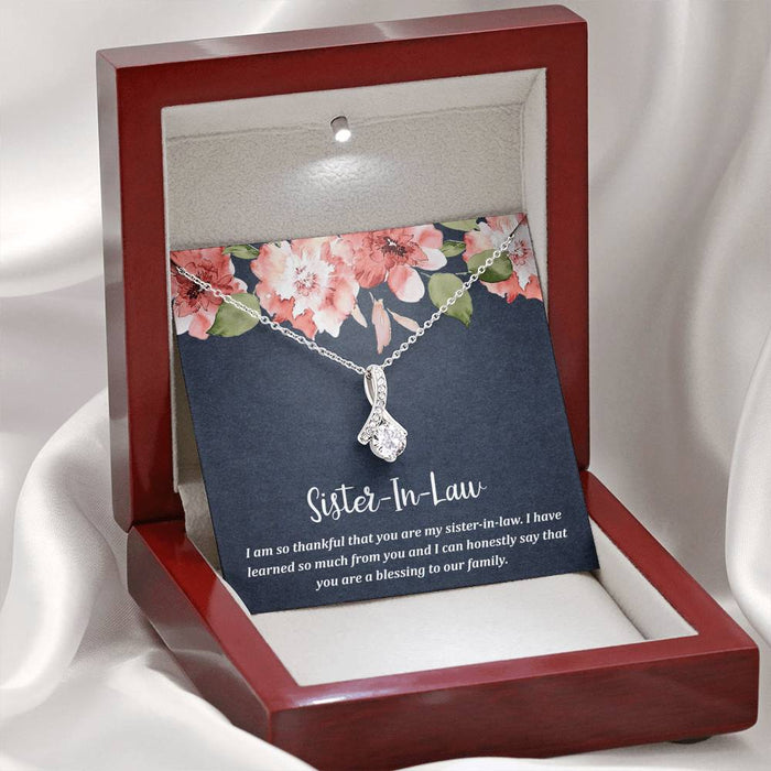 To My Sister In Law I Am So Thankful Alluring Beauty Necklace Gift For Sister Family Gift Ideas