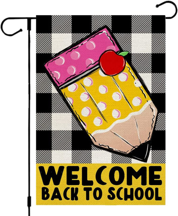 Welcome Back To School Pemcil And Apple Flag Gift For Student Back To School Gift Ideas