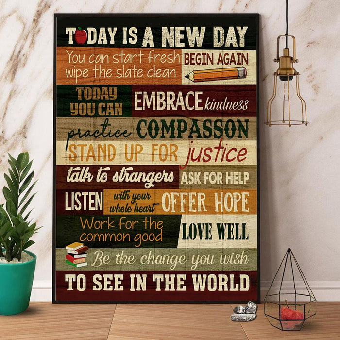 Today Is A New Day Canvas Gift For Teacher Back To School Gift Ideas