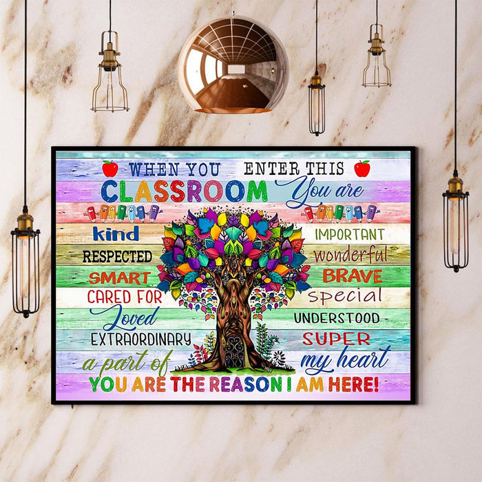 You Are The Reason Why I Am Here Tree Canvas Gift For Teacher Back To School Gift Ideas
