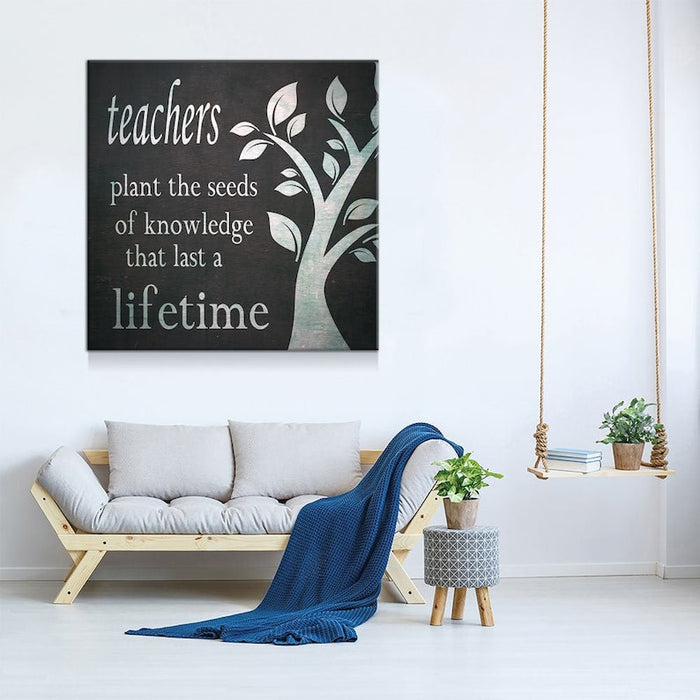 Teachers Seeds Of Knowledge Canvas Gift For Teacher Back To School Gift Ideas