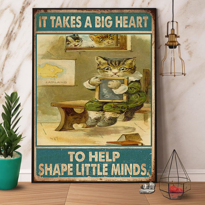 It Takes A Big Heart To Help Canvas Gift For Teacher Back To School Gift Ideas