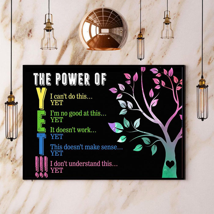 The Power Of Yet Canvas Gift For Teacher Back To School Gift Ideas