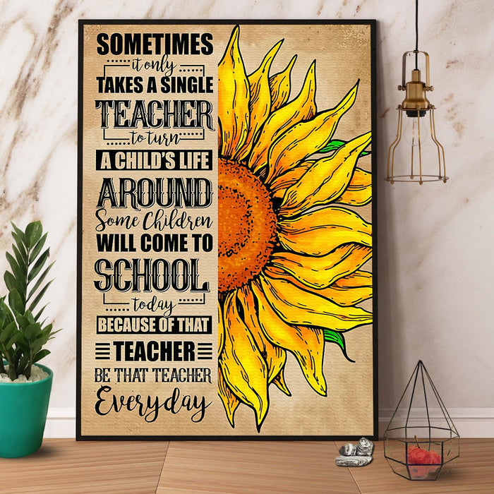 Sunflower Teacher Be That Teacher Canvas Gift For Teacher Back To School Gift Ideas