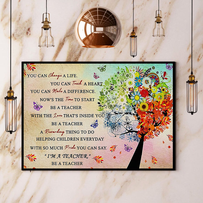 Be A Teacher You Can Change A Life Canvas Gift For Teacher Back To School Gift Ideas