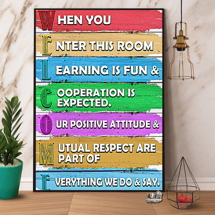Welcome Learning Is Fund Canvas Gift For Teacher Back To School Gift Ideas