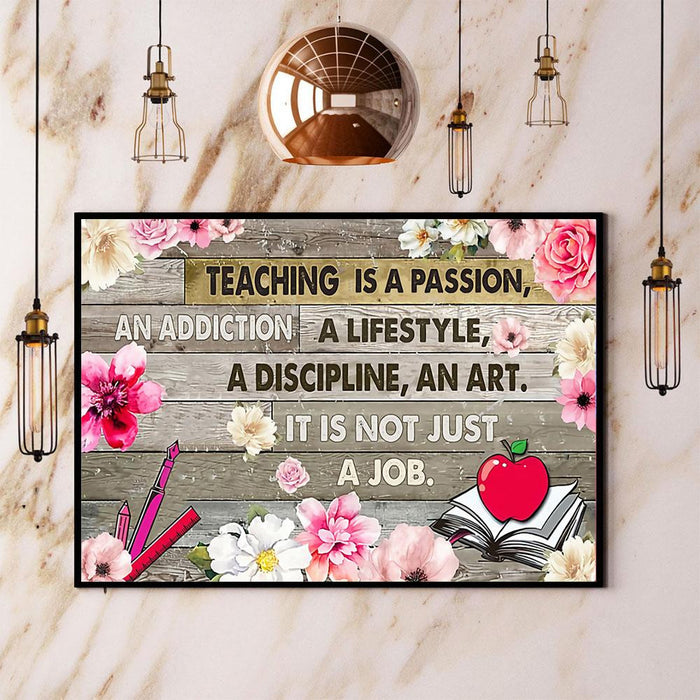 Teaching Is A Passion Canvas Gift For Teacher Back To School Gift Ideas