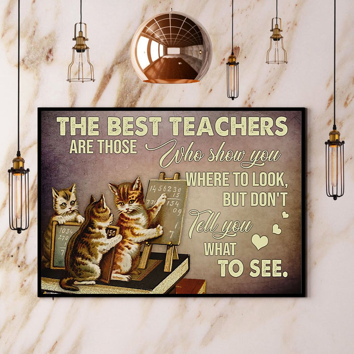 Cat The Best Teacher Canvas Gift For Teacher Back To School Gift Ideas