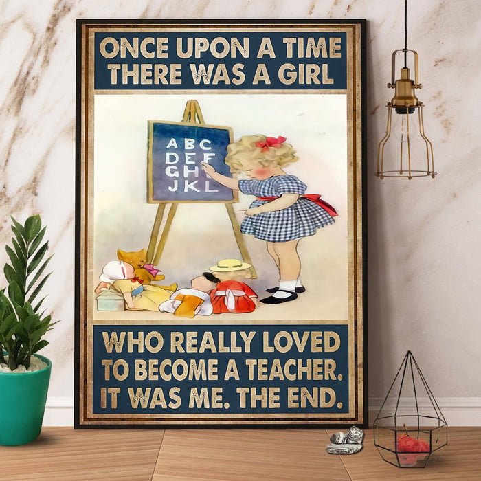 There Was A Girl Once Upon A Time Canvas Gift For Teacher Back To School Gift Ideas