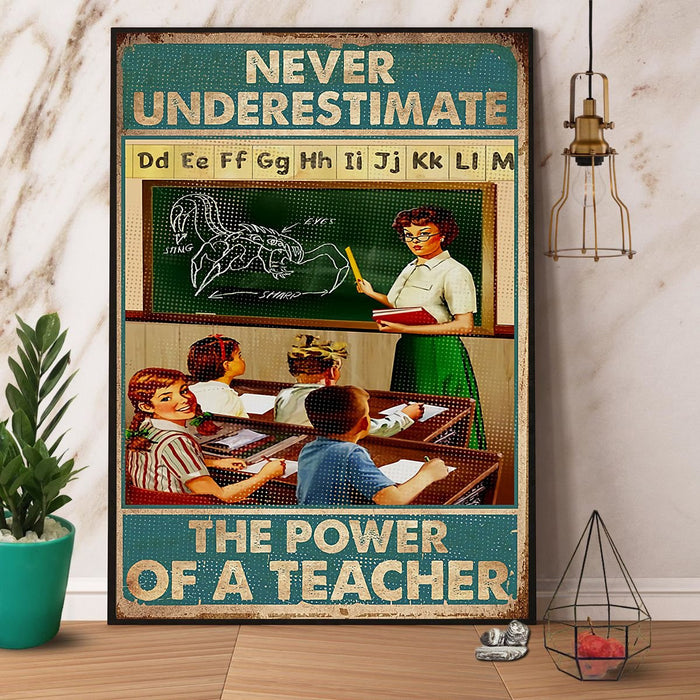 Never Underestimate Canvas Gift For Teacher Back To School Gift Ideas