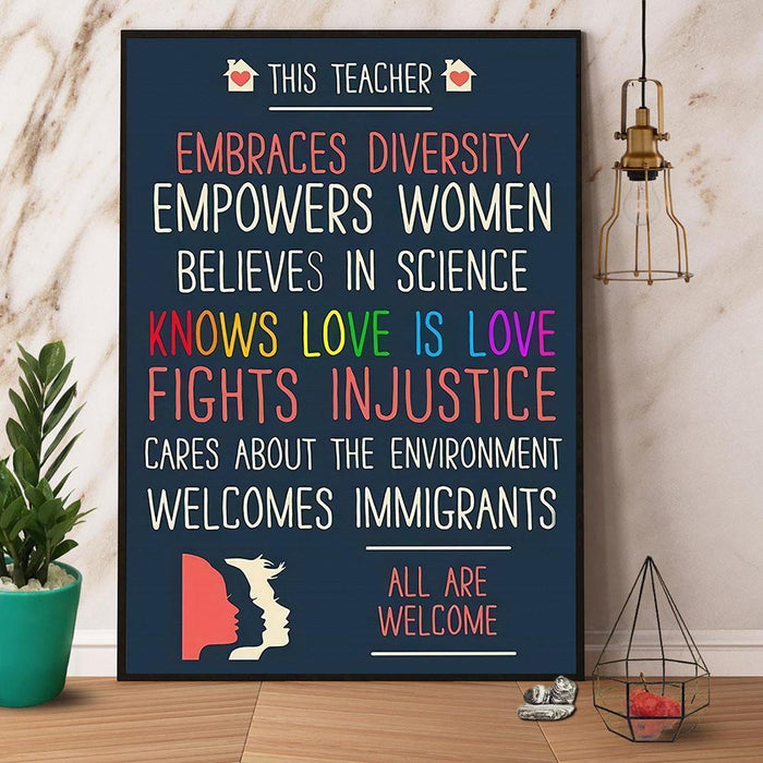 Embraces Diversity Canvas Gift For Teacher Back To School Gift Ideas