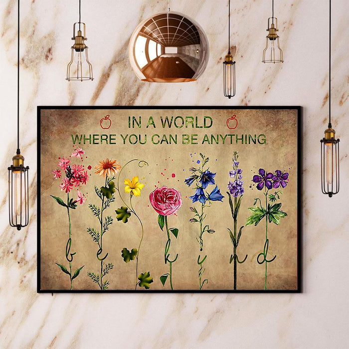 In A World Where You Can Be Anything Canvas Gift For Teacher Back To School Gift Ideas