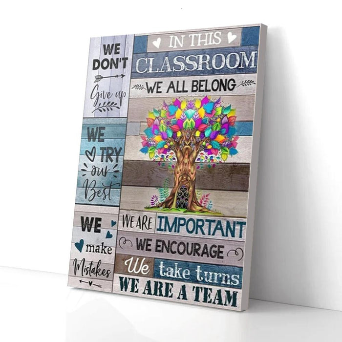 We Don'T Give Up Canvas Gift For Teacher Back To School Gift Ideas