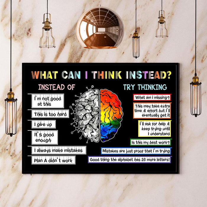 Brain Teacher What I Can Think Instead Poster Matte Canvas Wall Art Decor Canvas Gift For Teacher Back To School Gift Ideas