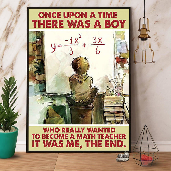 Math Teacher Once Upon A Time Canvas Gift For Teacher Back To School Gift Ideas
