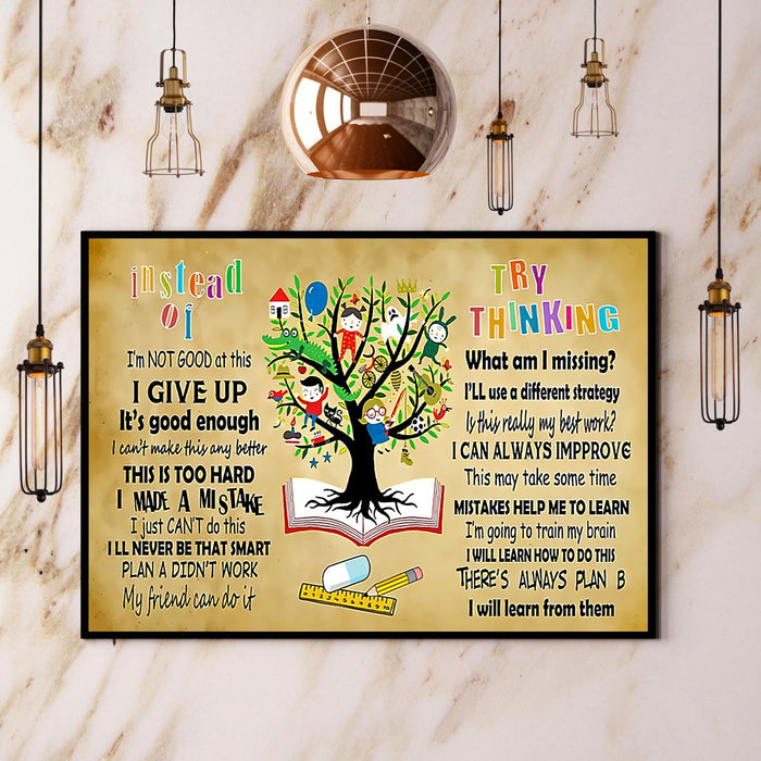 I Will Try Thinking Canvas Gift For Teacher Back To School Gift Ideas