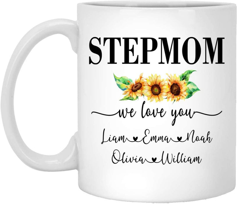 To My Stepmom We Love You Sunflower Mug Gift For Stepmom Step Family Day Gift Ideas
