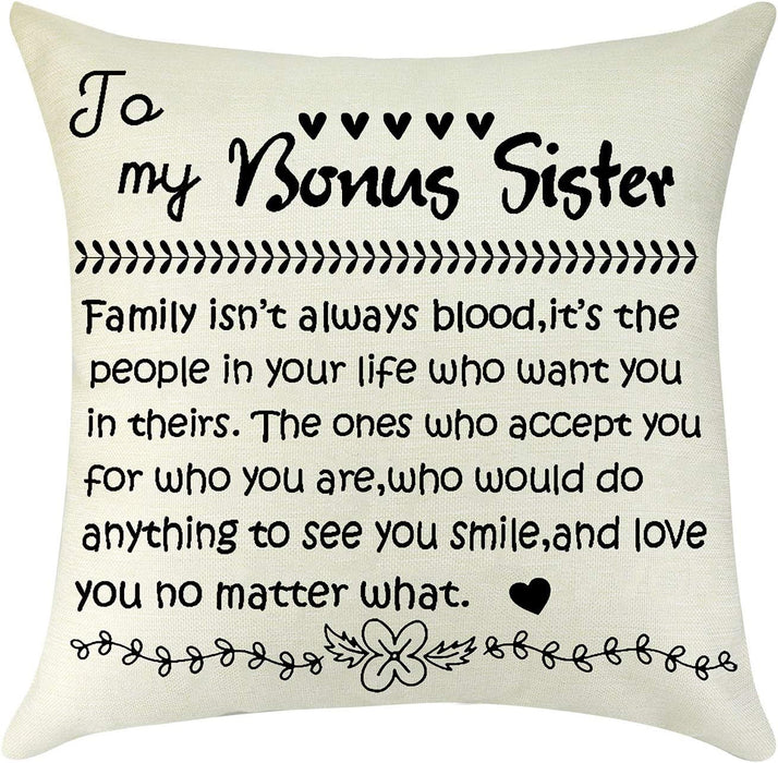 To My Bonus Sister The Ones Who Accept You Throw Pillow Gift For Stepmom Step Family Day Gift Ideas