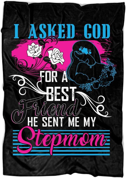 God Sent Me My Stepmom Fleece Blanket Gift For Stepmom Step Family Day Gift Ideas