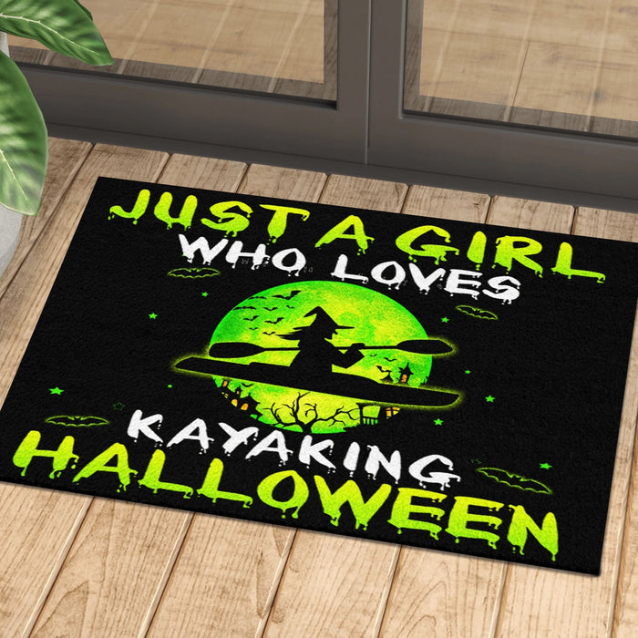 Just A Girl Who Loves Kayaking Doormat Halloween Gift Ideas