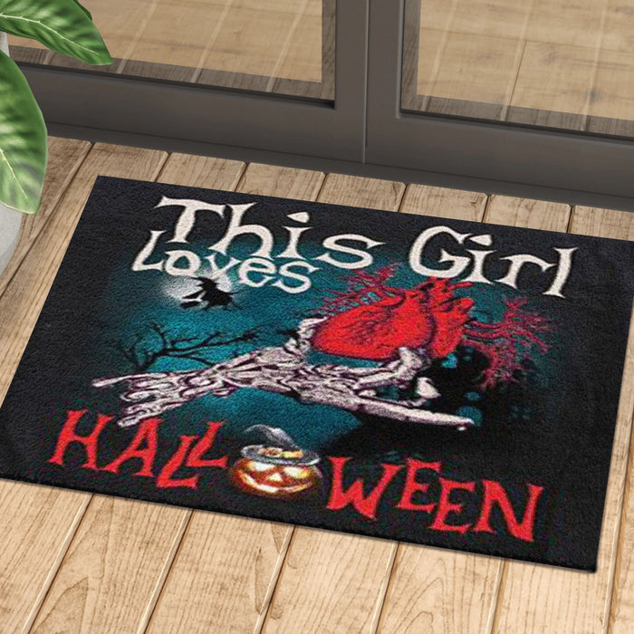 This Girl Loves Halloween Doormat Halloween Gift Ideas