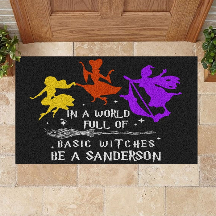 In A World Full Of Basic Witches Doormat Halloween Gift Ideas