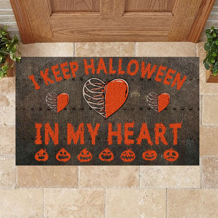 I Keep Halloween In My Heart Doormat Halloween Gift Ideas