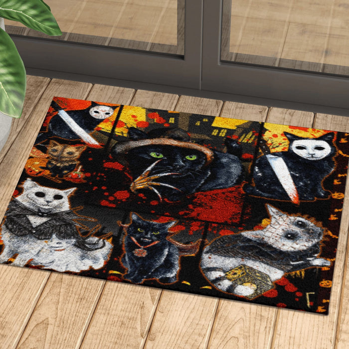 Black Cat Horror Movie Doormat Halloween Gift Ideas