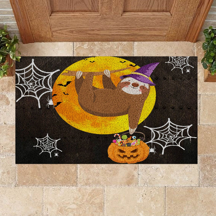 Sloth Halloween Witch Sunset Doormat Halloween Gift Ideas
