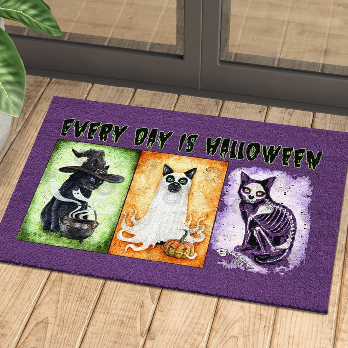 Black Cat Every Day Is Halloween Doormat Halloween Gift Ideas
