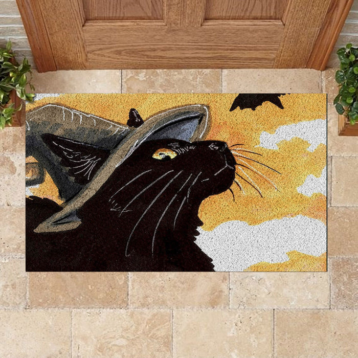 Black Cat Witches Doormat Halloween Gift Ideas