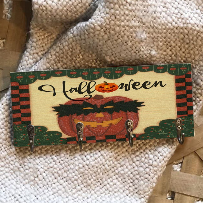 Halloween Creepy Pumpkin Wooden Key Hook Key Holder Halloween Gift Ideas