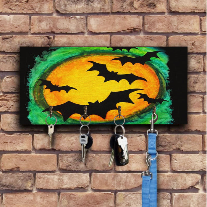 Species Of Bat Wooden Key Hook Key Holder Halloween Gift Ideas