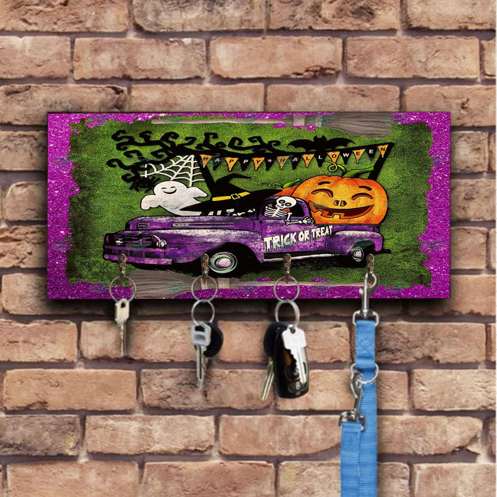Trick Or Treat Wooden Key Hook Key Holder Halloween Gift Ideas