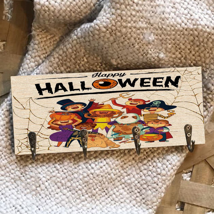 Happy Halloween Eyeballs Wooden Key Hook Key Holder Halloween Gift Ideas