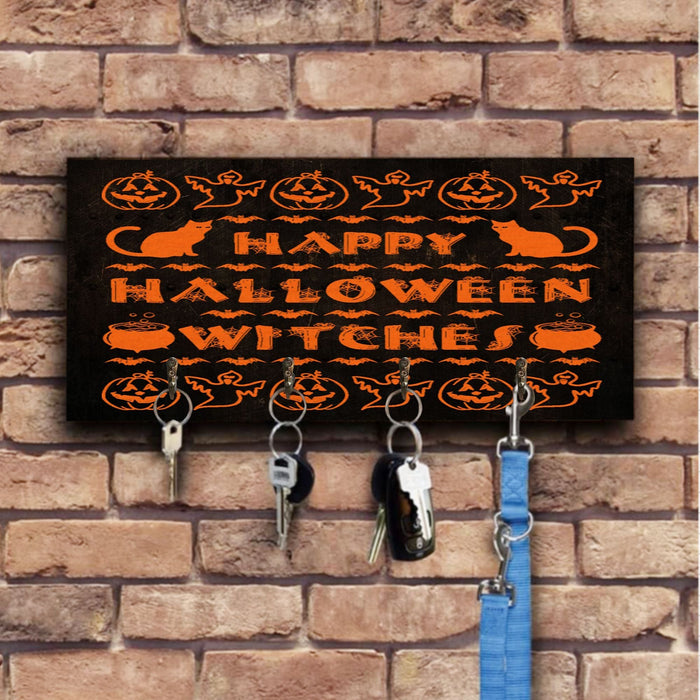Cat And Ghost Pumkin Wooden Key Hook Key Holder Halloween Gift Ideas
