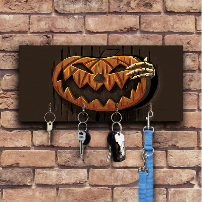 Scary Pumkin Wooden Key Hook Key Holder Halloween Gift Ideas