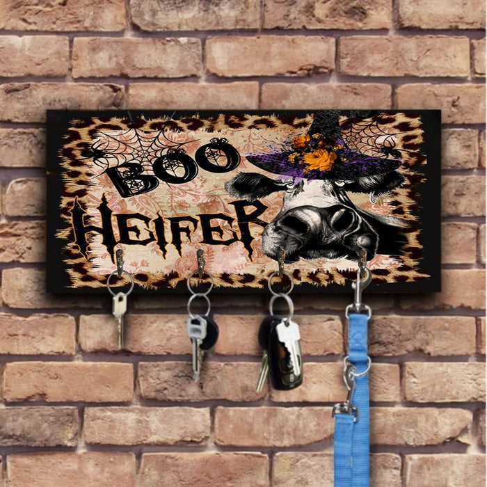 Boo Heifer Wooden Key Hook Key Holder Halloween Gift Ideas