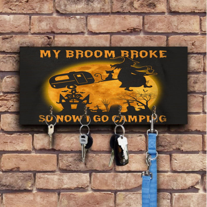 My Broom Broke Wooden Key Hook Key Holder Halloween Gift Ideas
