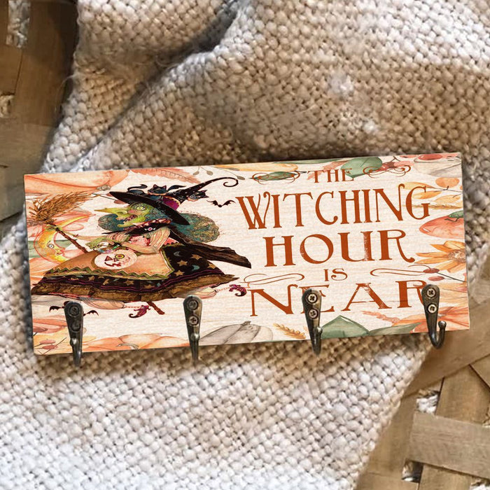 The Witching Is Hour Near Wooden Key Hook Key Holder Halloween Gift Ideas