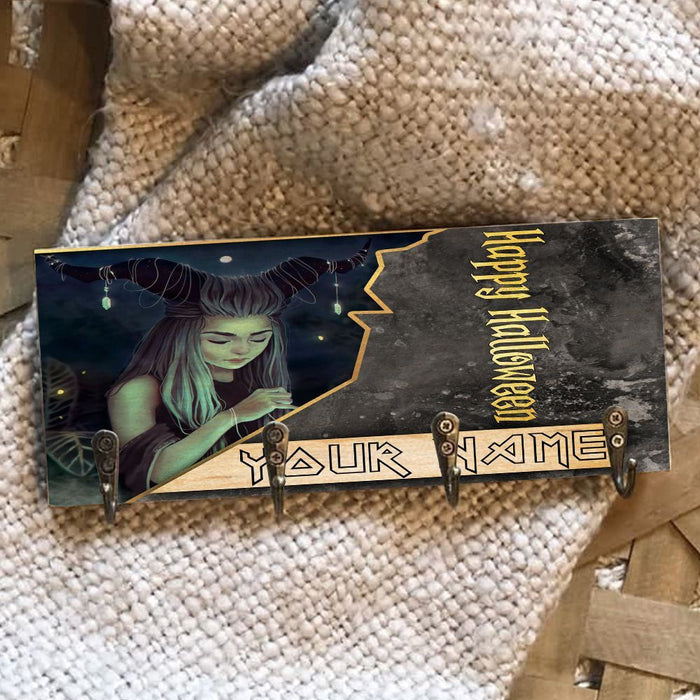 The Mysterious Witch Wooden Key Hook Key Holder Halloween Gift Ideas