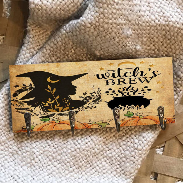 Witch'S Drew Wooden Key Hook Key Holder Halloween Gift Ideas