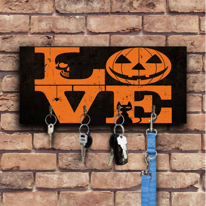 Love Pumkin Wooden Key Hook Key Holder Halloween Gift Ideas
